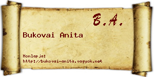 Bukovai Anita névjegykártya